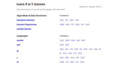 Desktop Screenshot of learnxinyminutes.com
